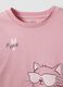 Rosa M&auml;dchen-T-Shirt aus reiner Bio-Baumwolle mit K&auml;tzchen-Print_2