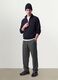 Blue cotton-blend half-zip crew-neck sweatshirt_1