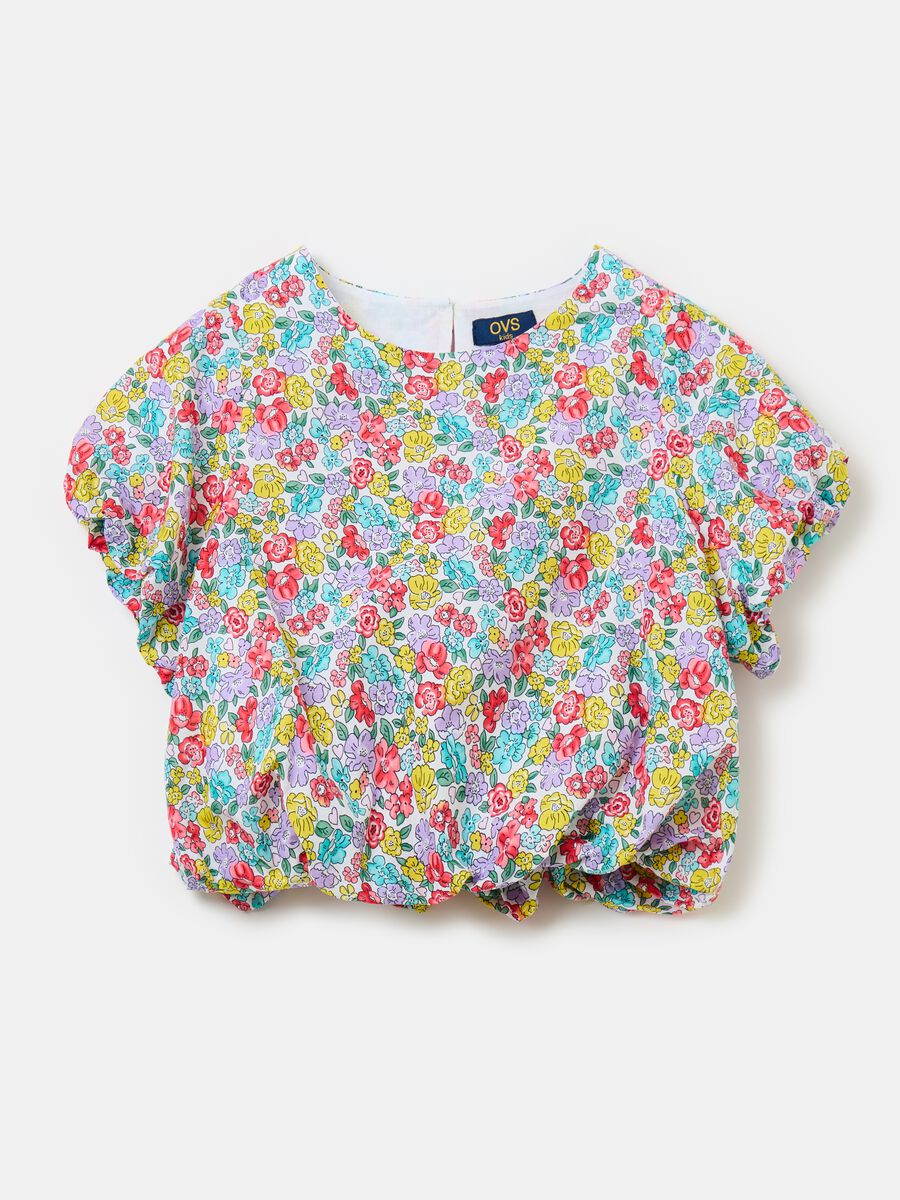 Cotton blouse with floral pattern_0