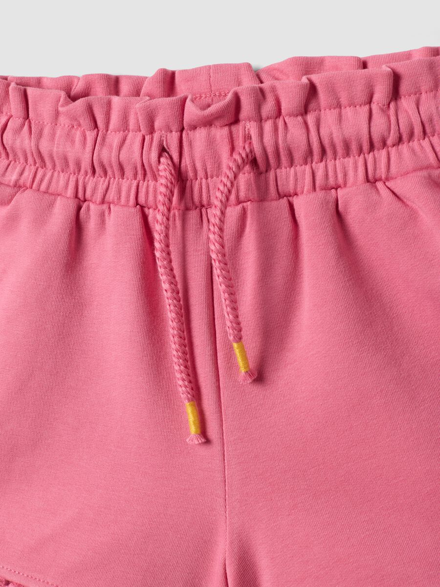 Girls&rsquo; Pink Stretch Cotton Shorts, Regular Fit_2