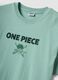 Green pure cotton One Piece slogan T-shirt, relaxed fit_5
