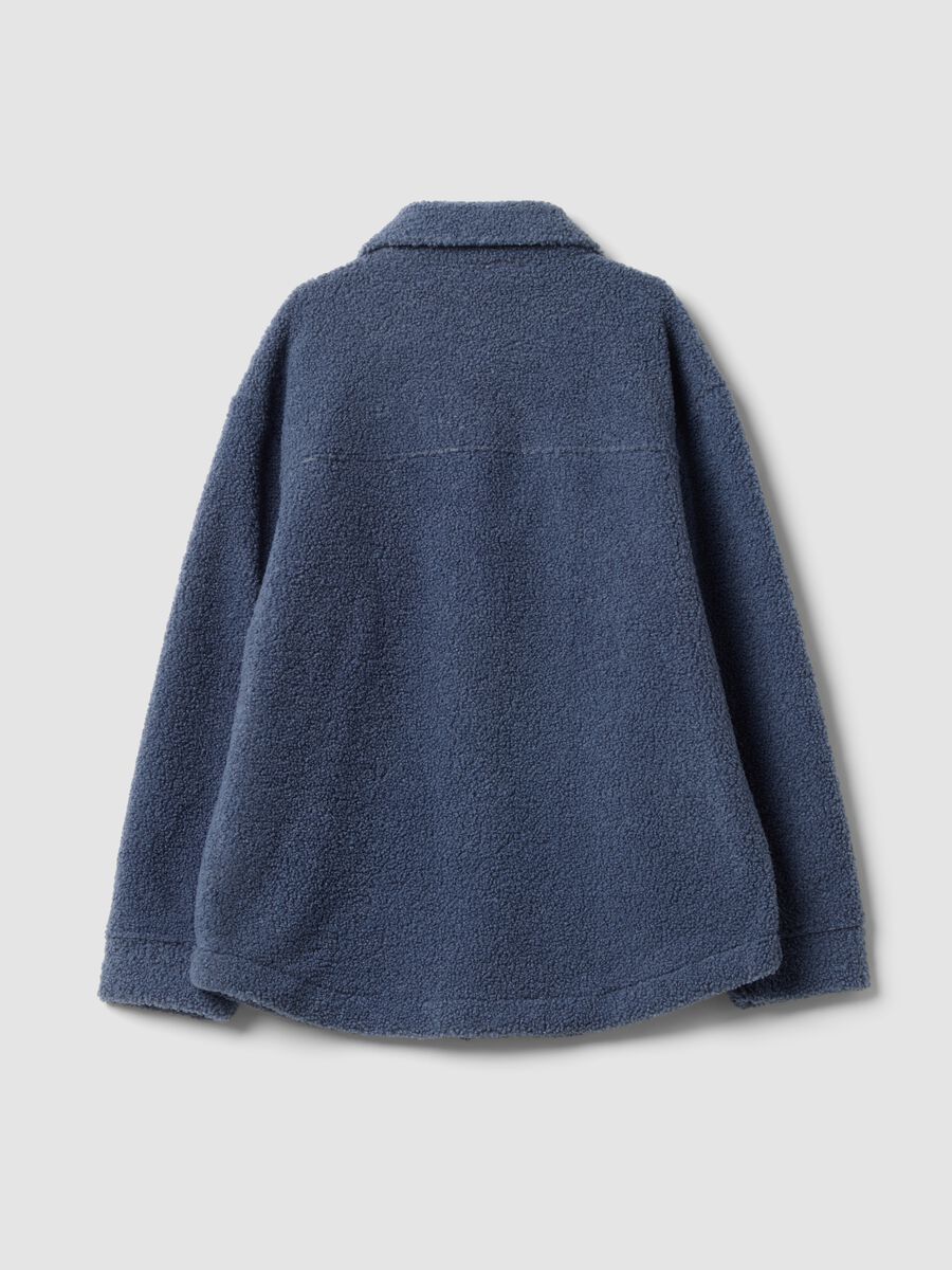 Blue sherpa shacket with buttons, relaxed fit &ndash; ALTAVIA STUDIO_6