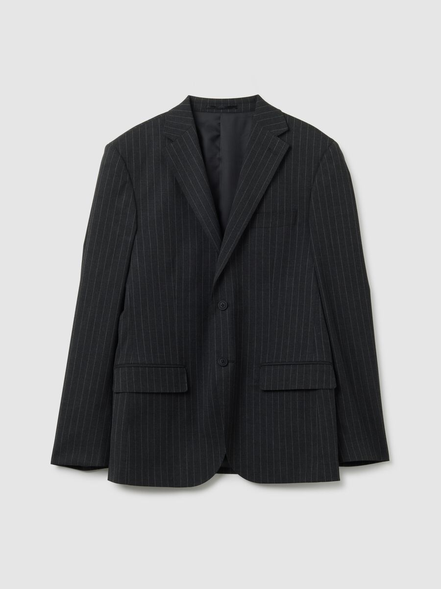 Black Stretch Fabric Suit_5