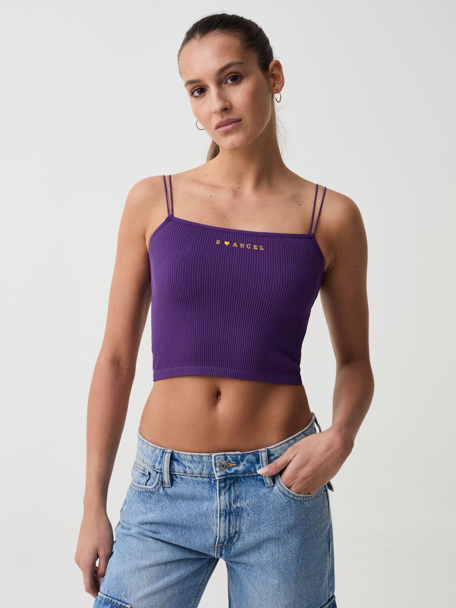 B.ANGEL FOR THE SEA BEYOND seamless ribbed crop top_0