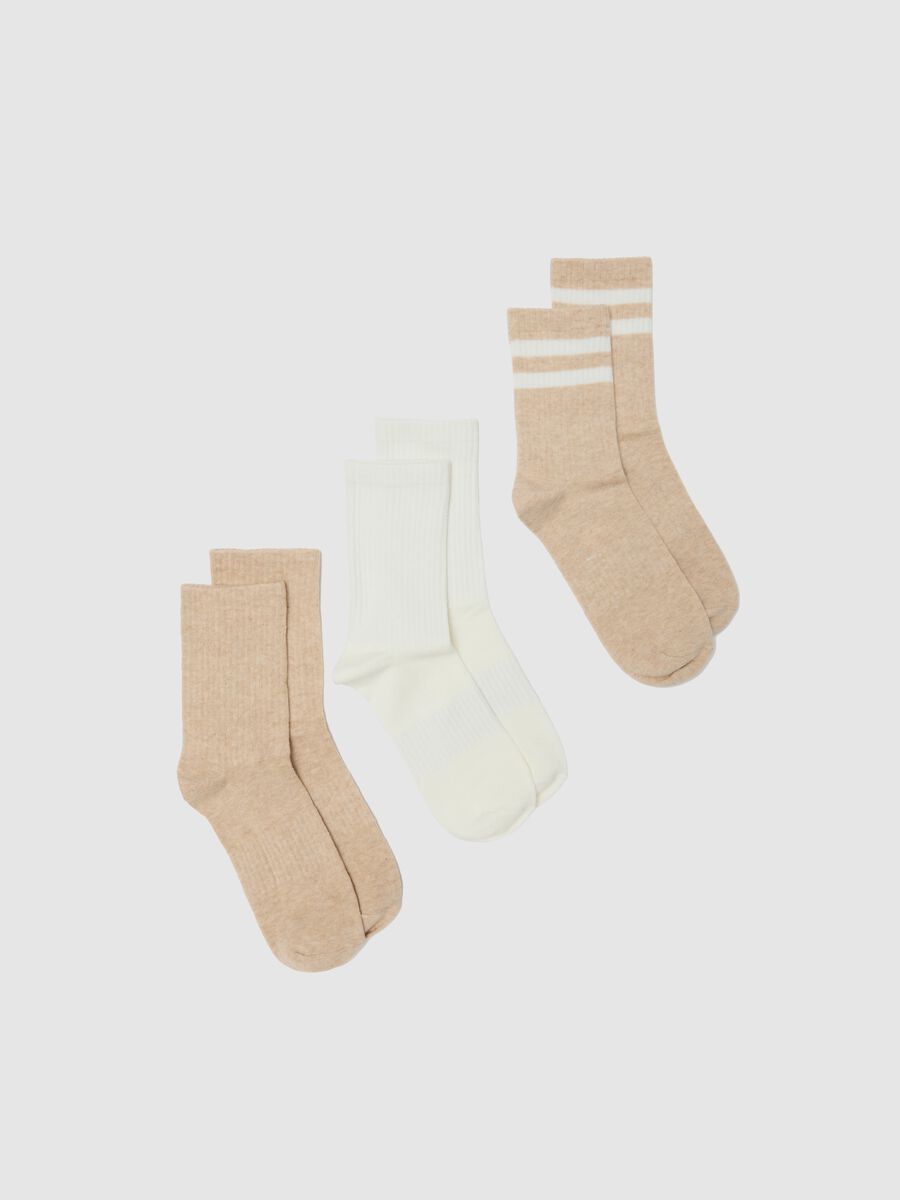 Multicolour Cotton Blend Socks Tripack_0