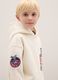 White oversized cotton blend children's hoodie_2