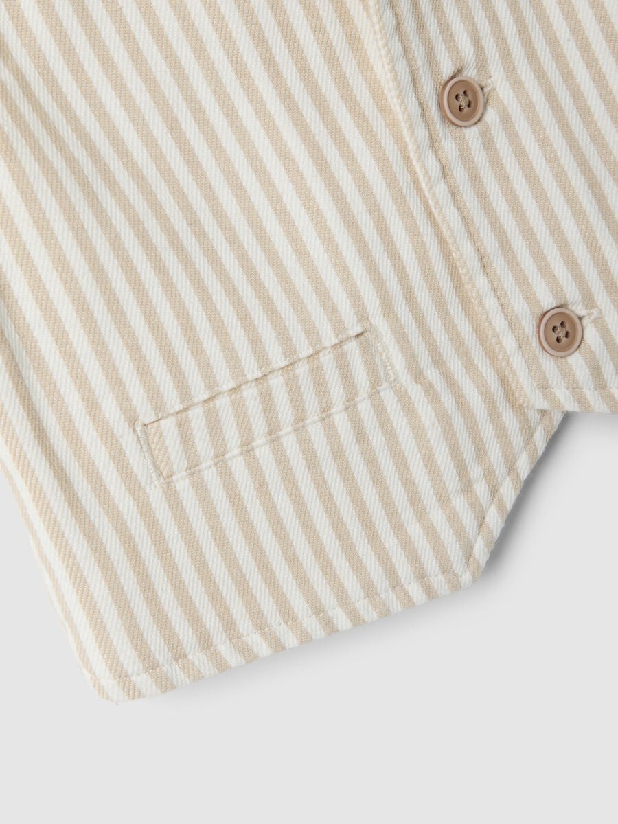 Gilet foderato in puro cotone a righe multicolor da bimbo regular fit_3