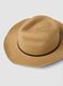 Beige fedora hat in pure paper fabric, unlined_1