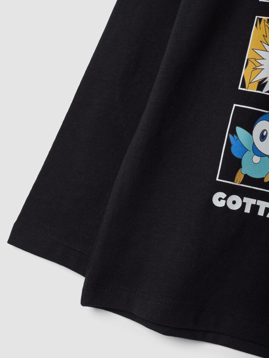 T-shirt preta 100% algod&atilde;o com gola redonda e estampado Pok&eacute;mon_3