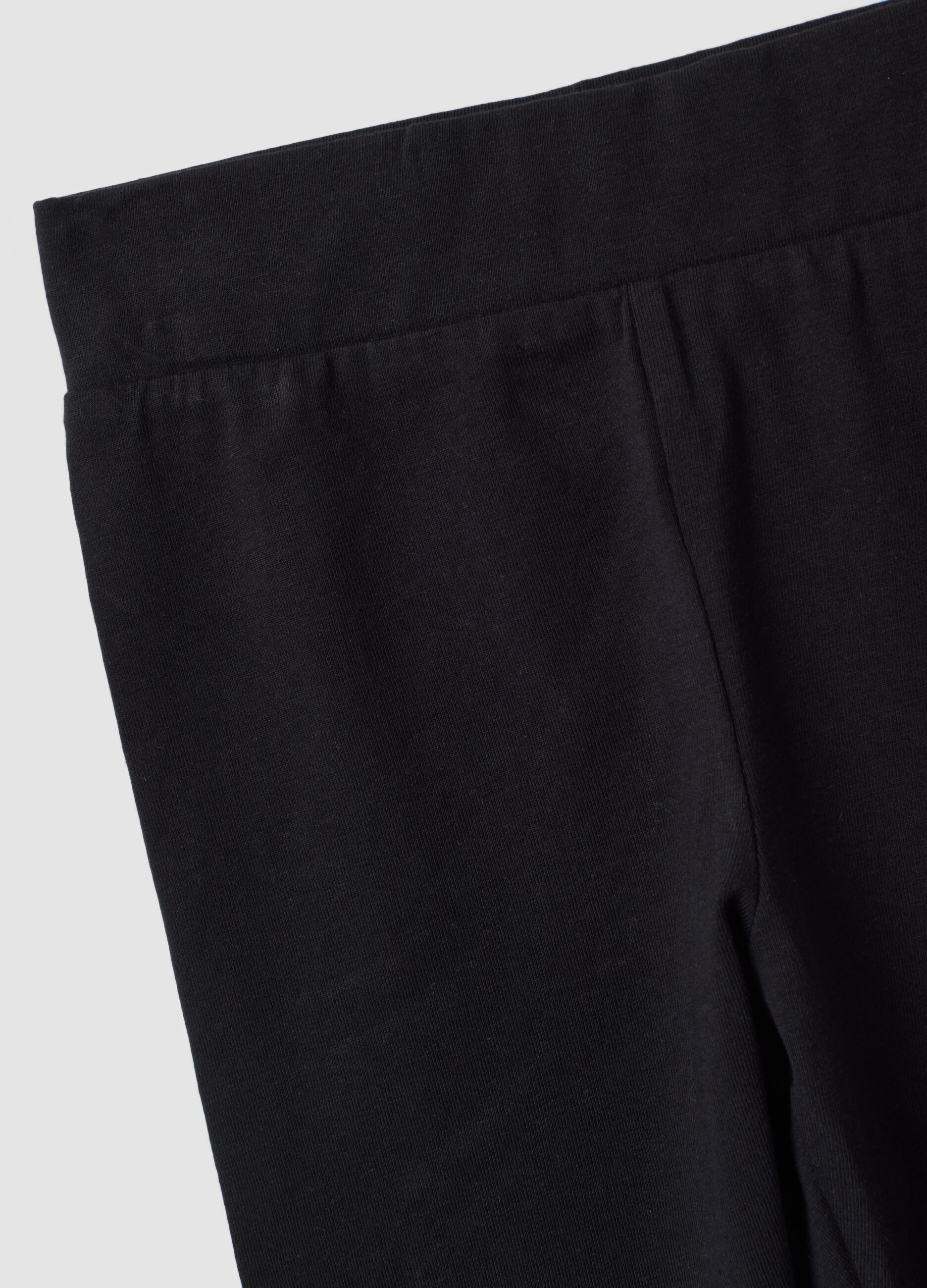 Black stretch cotton shorts