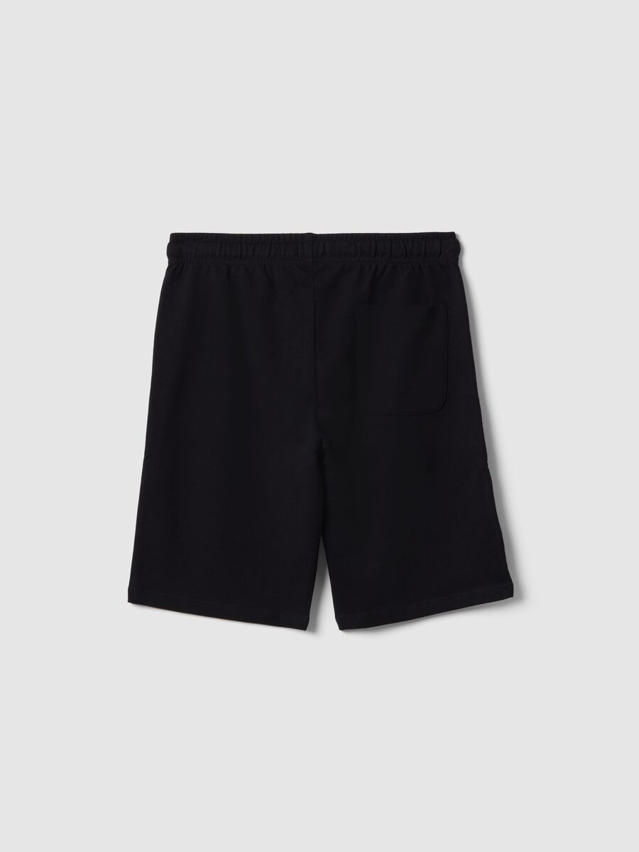 Schwarze Jungen-Shorts aus reiner Baumwolle mit regul&auml;rer Passform_4