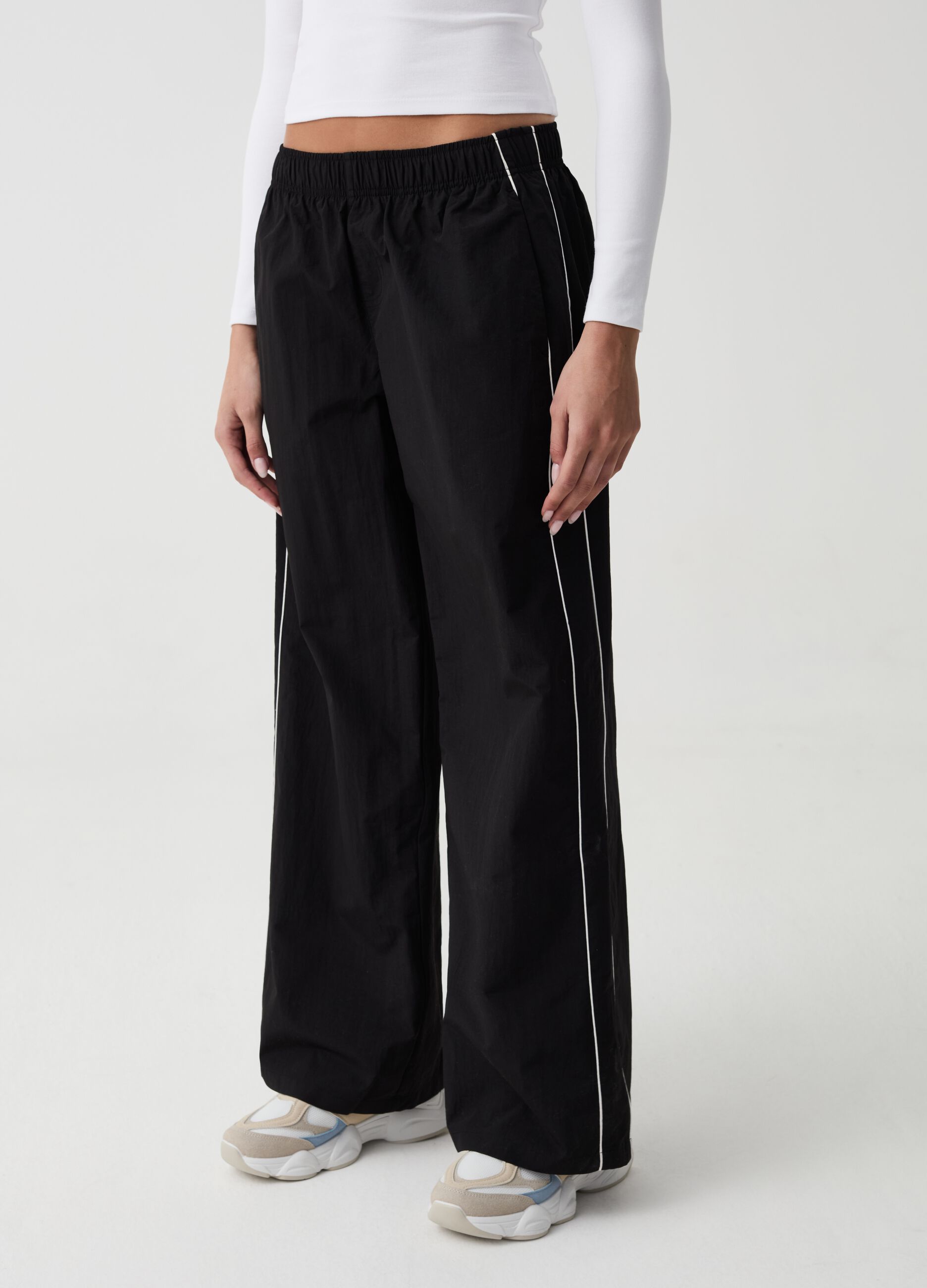 B.ANGEL FOR THE SEA BEYOND wide-leg joggers with contrasting piping