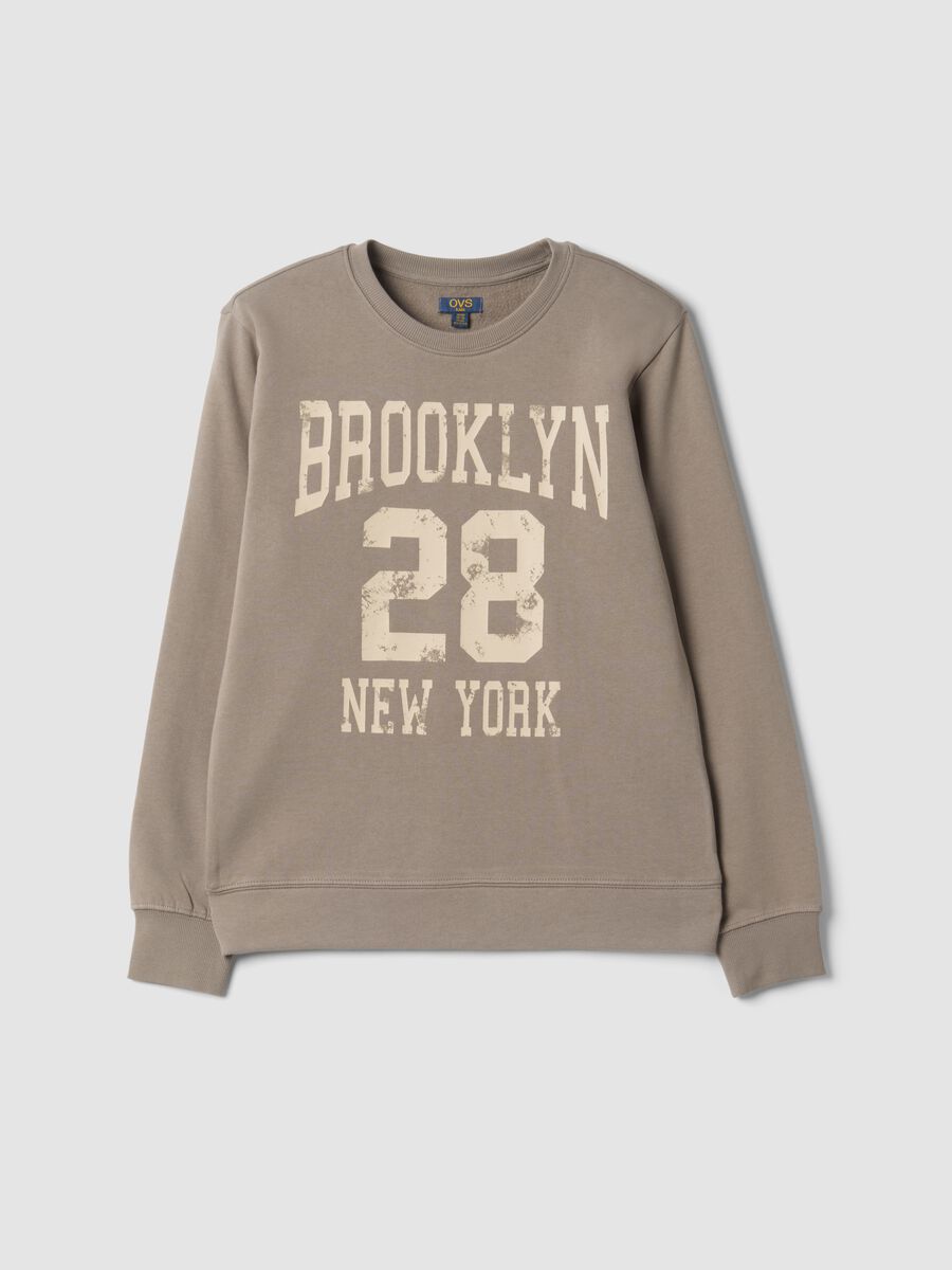 Graues Sweatshirt aus 100 % Bio-Baumwolle mit Rundhalsausschnitt_0