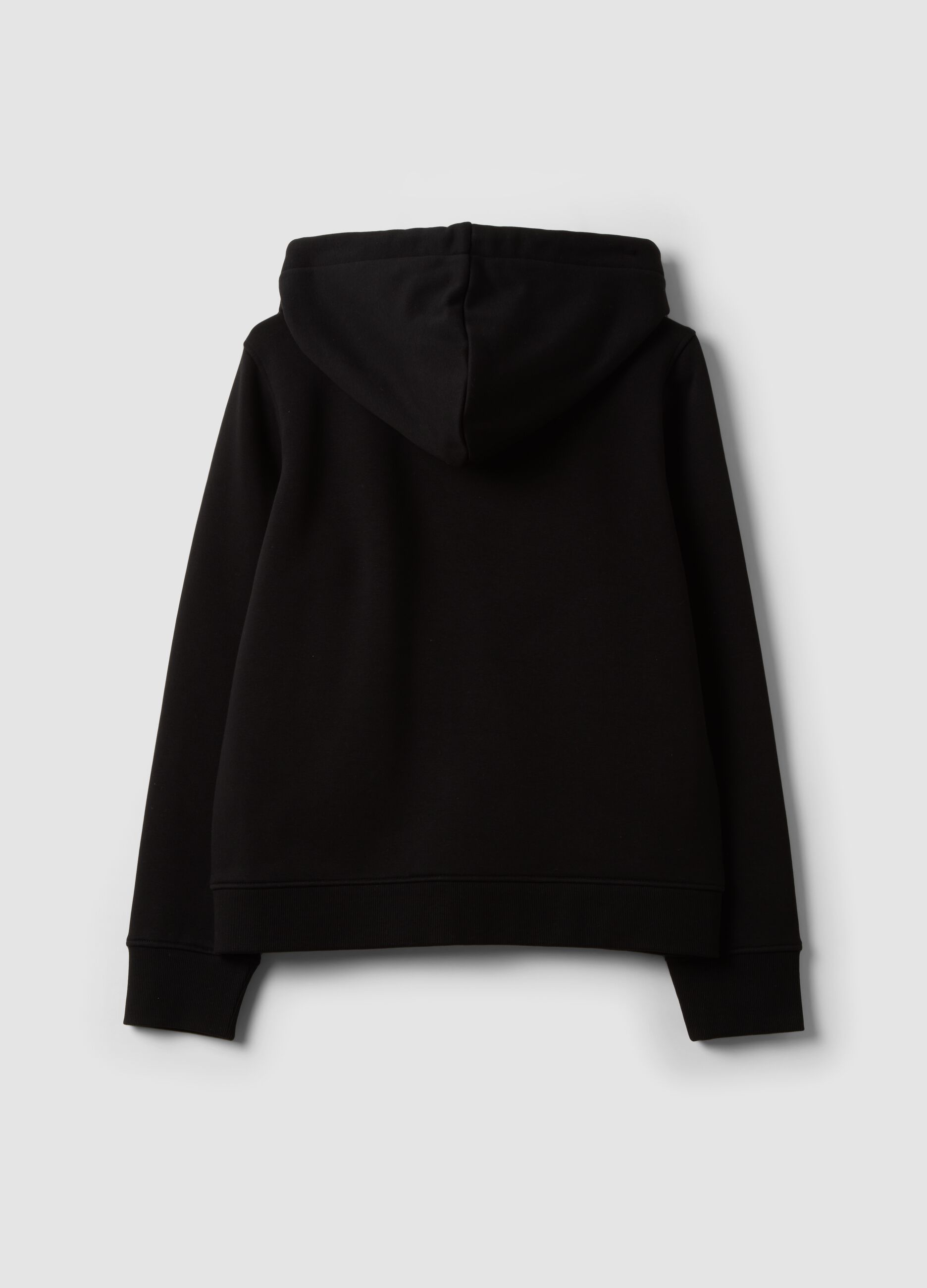 Black cotton-blend regular-fit hoodie