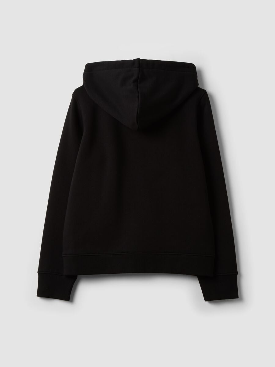 Black cotton-blend regular-fit hoodie_1