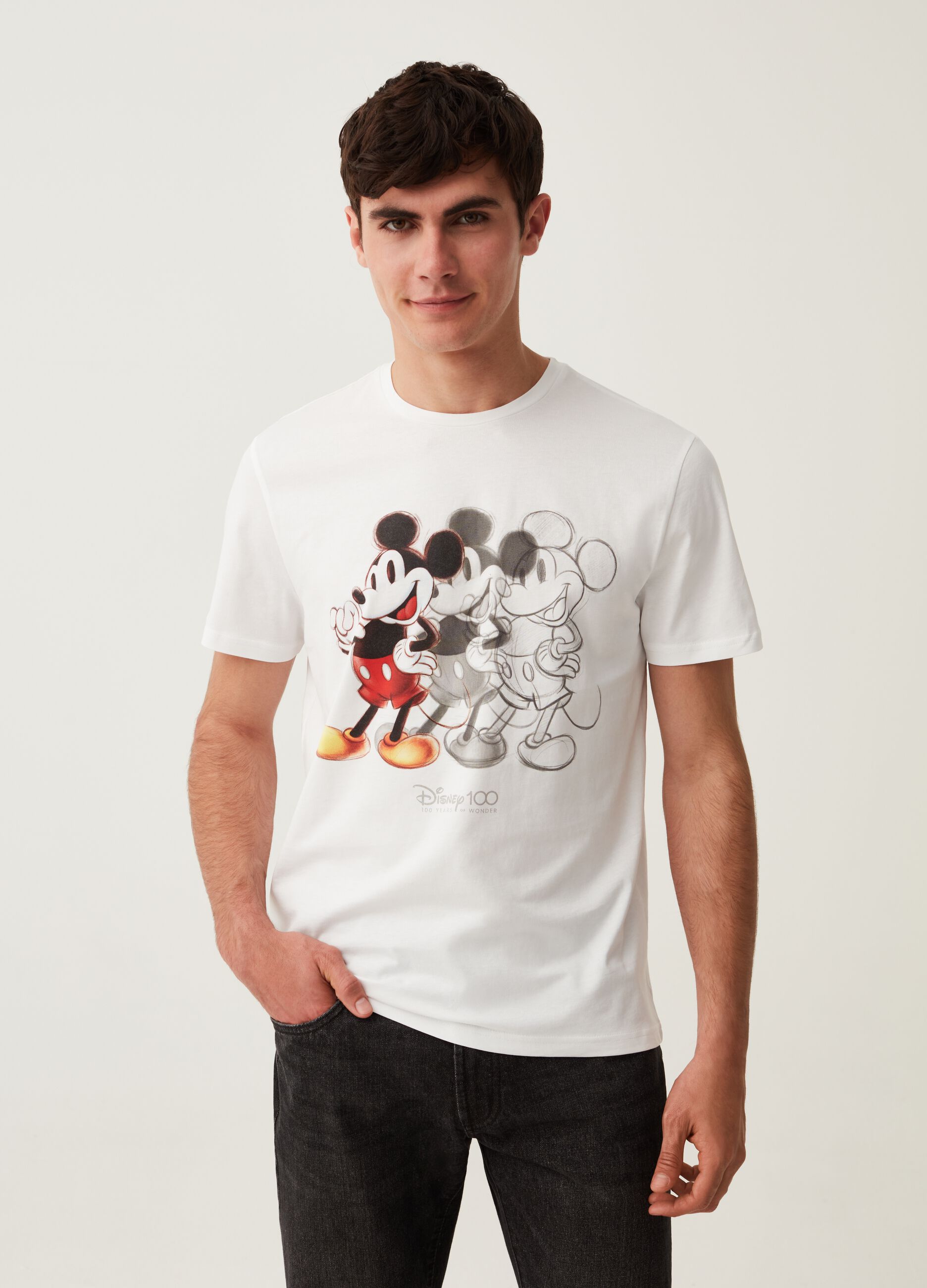 Camiseta de algodón estampado Disney 100° Aniversario