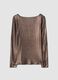 Bronze-brown stretch viscose crew-neck jumper, regular fit_1