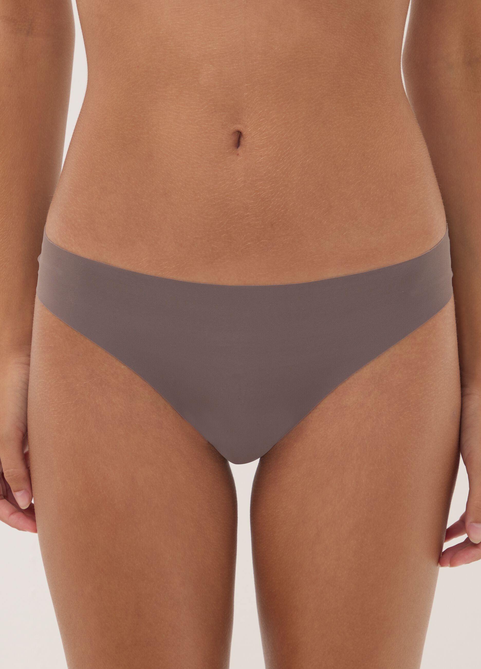 Grey stretch microfibre briefs