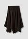 Brown midi skirt with asymmetric hem_0