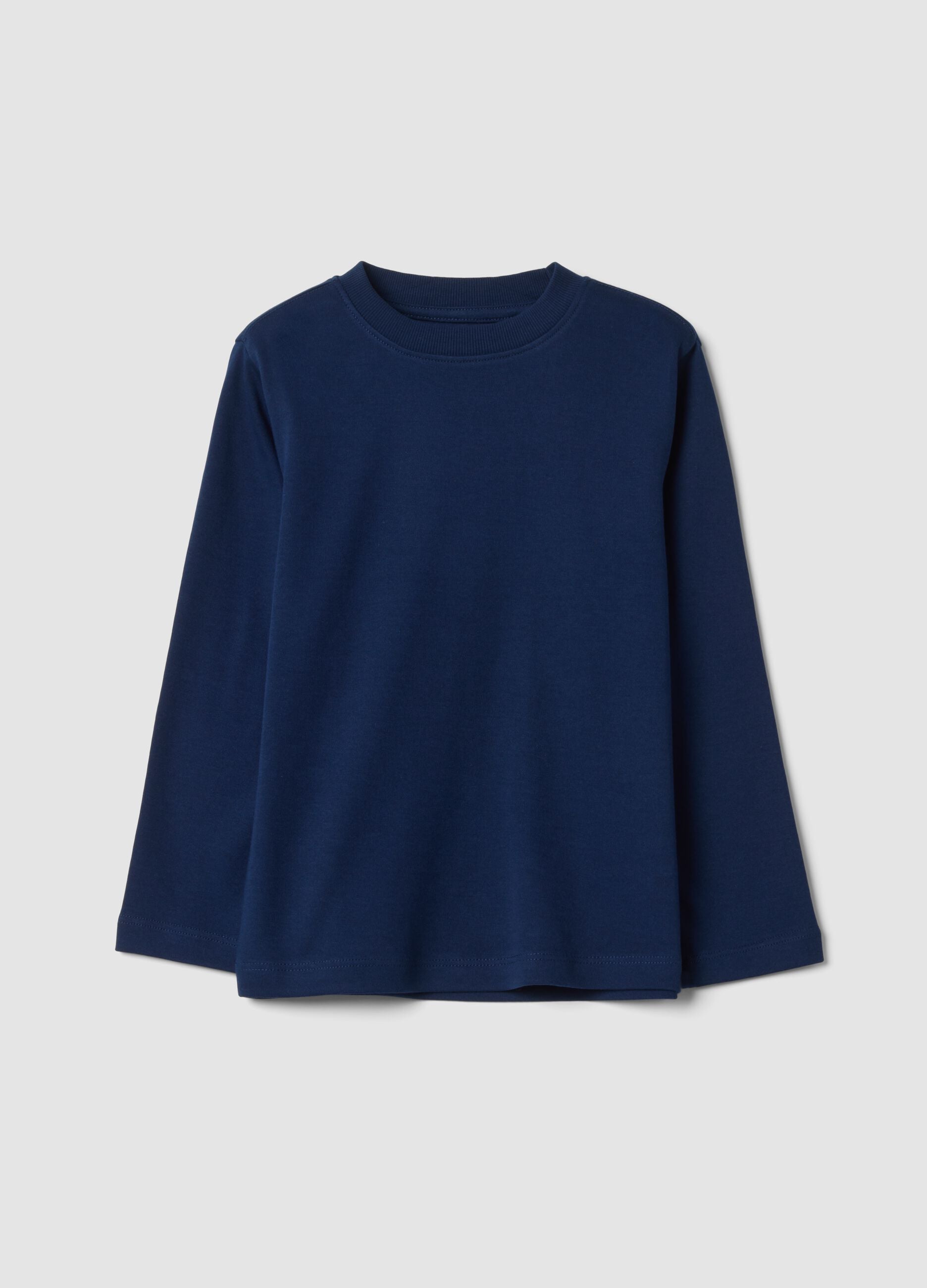 T-shirt blu navy in puro cotone organico con girocollo
