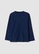 T-shirt blu navy in puro cotone organico con girocollo_0