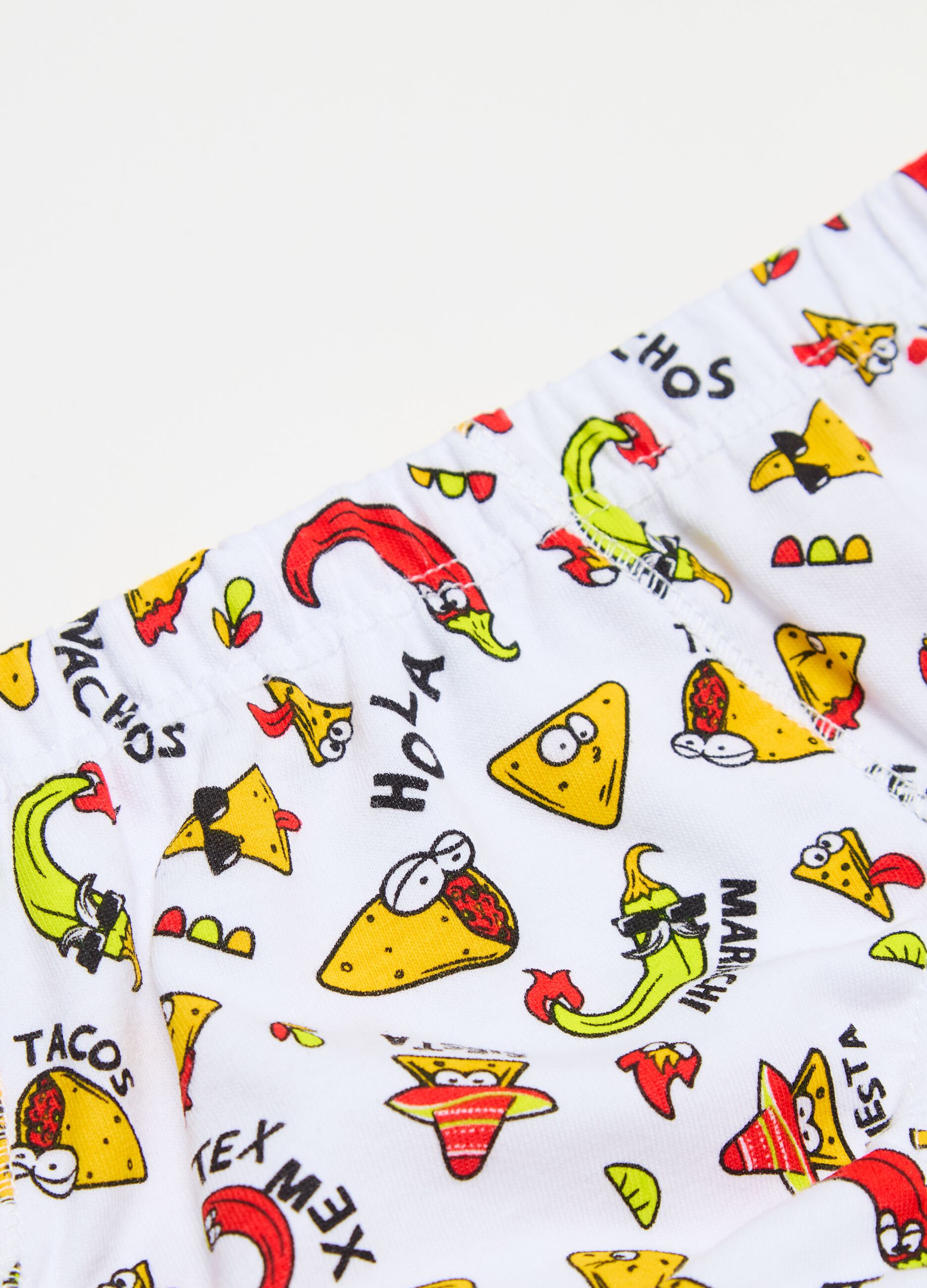 Seven-pack briefs with tacos print