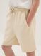 Beige cotton-blend shorts with elasticated waist_2