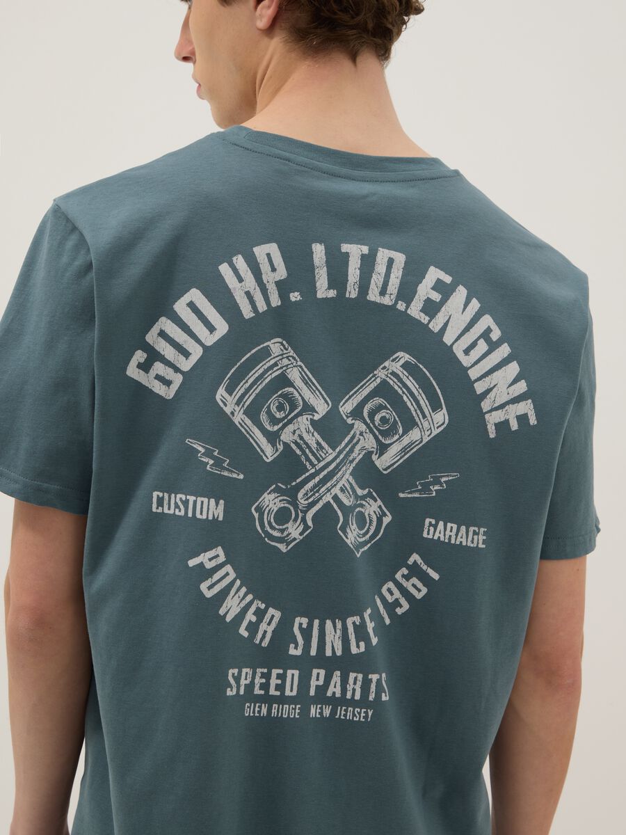 Green short-sleeved pure cotton T-shirt_3