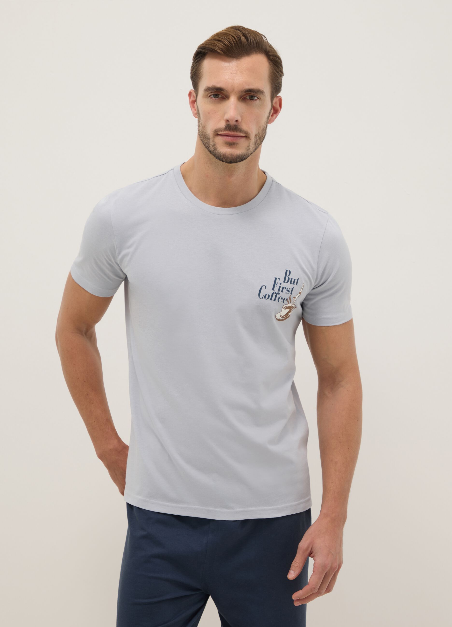 Multicolour short pyjamas in pure cotton regular fit with print