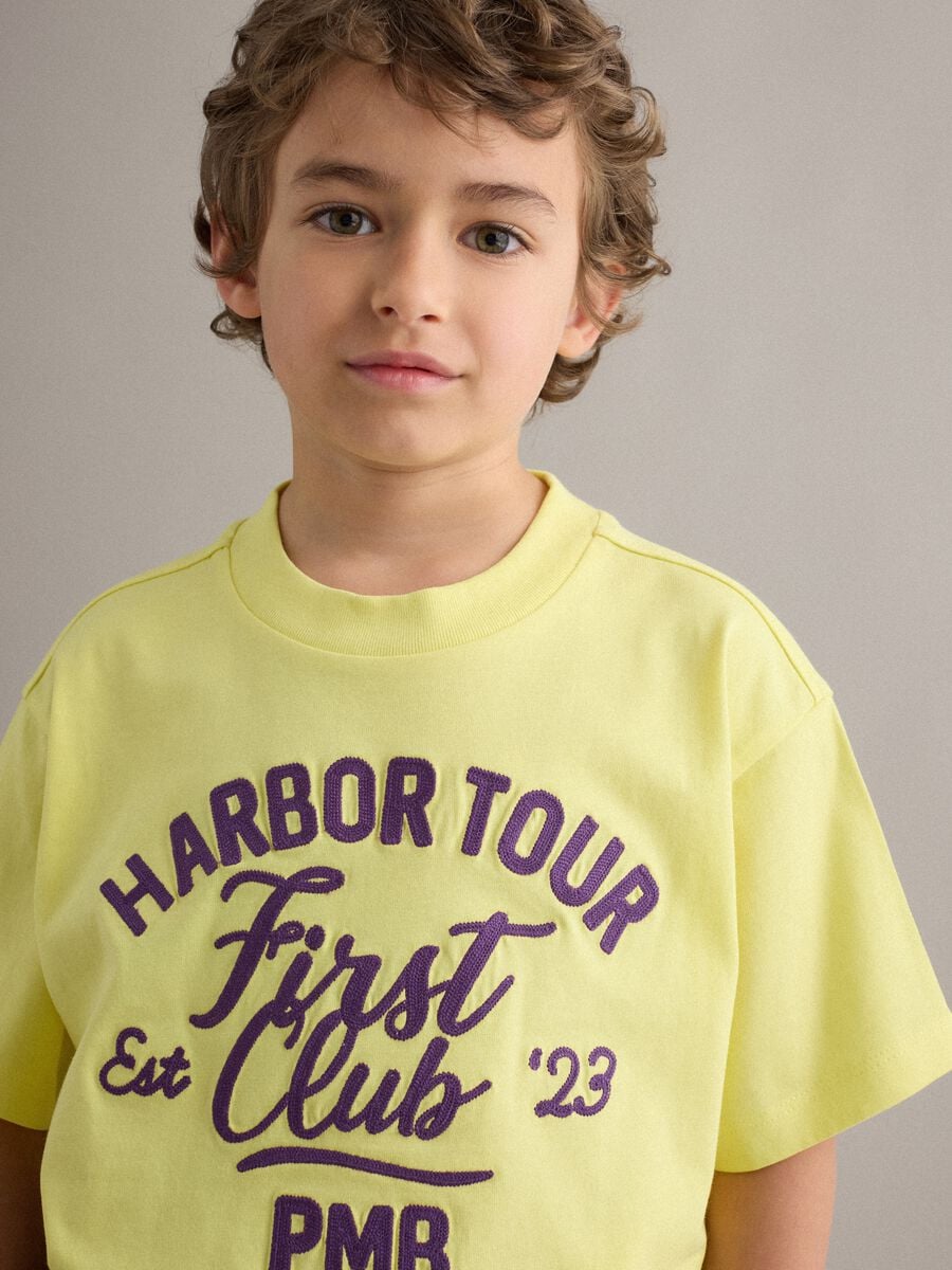Boys&rsquo; pure cotton yellow oversized T-shirt_2