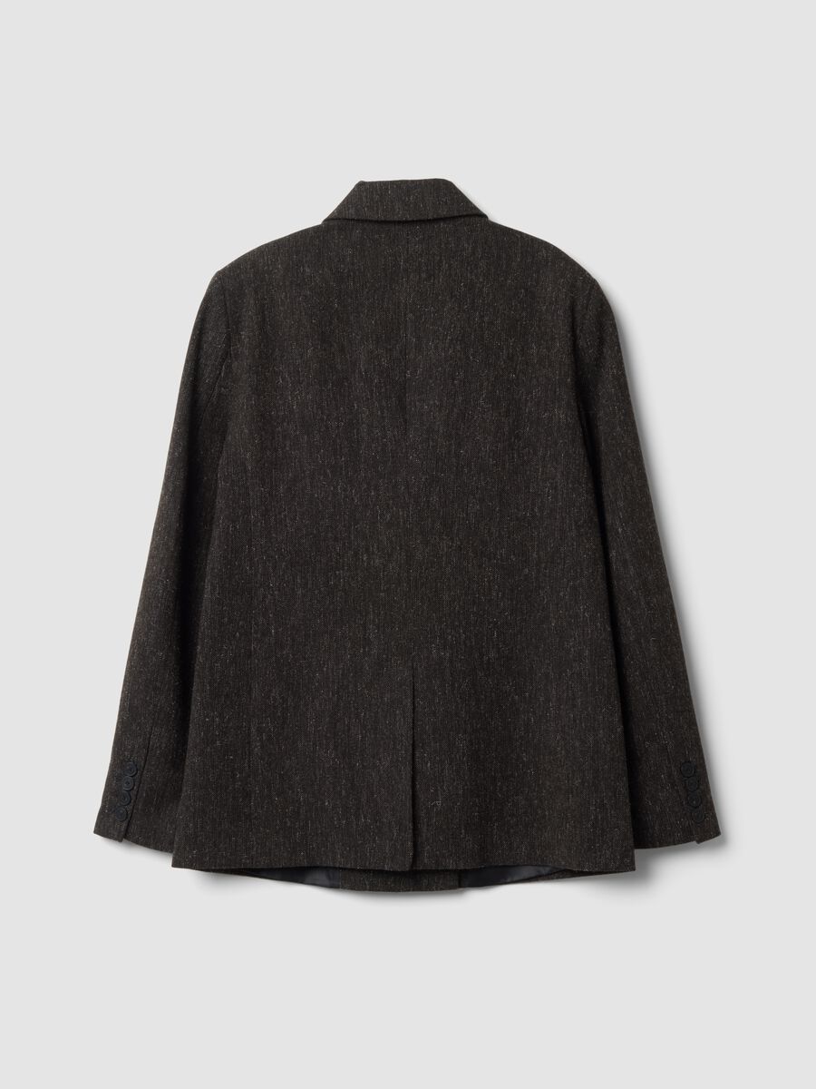 Blazer marr&oacute;n en mezcla de lana y viscosa_6