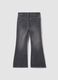 Jeggings grigi flare in cotone e viscosa elasticizzata per bambina_1