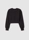 Girl's black crew-neck sweatshirt in pure cotton regular fit_4