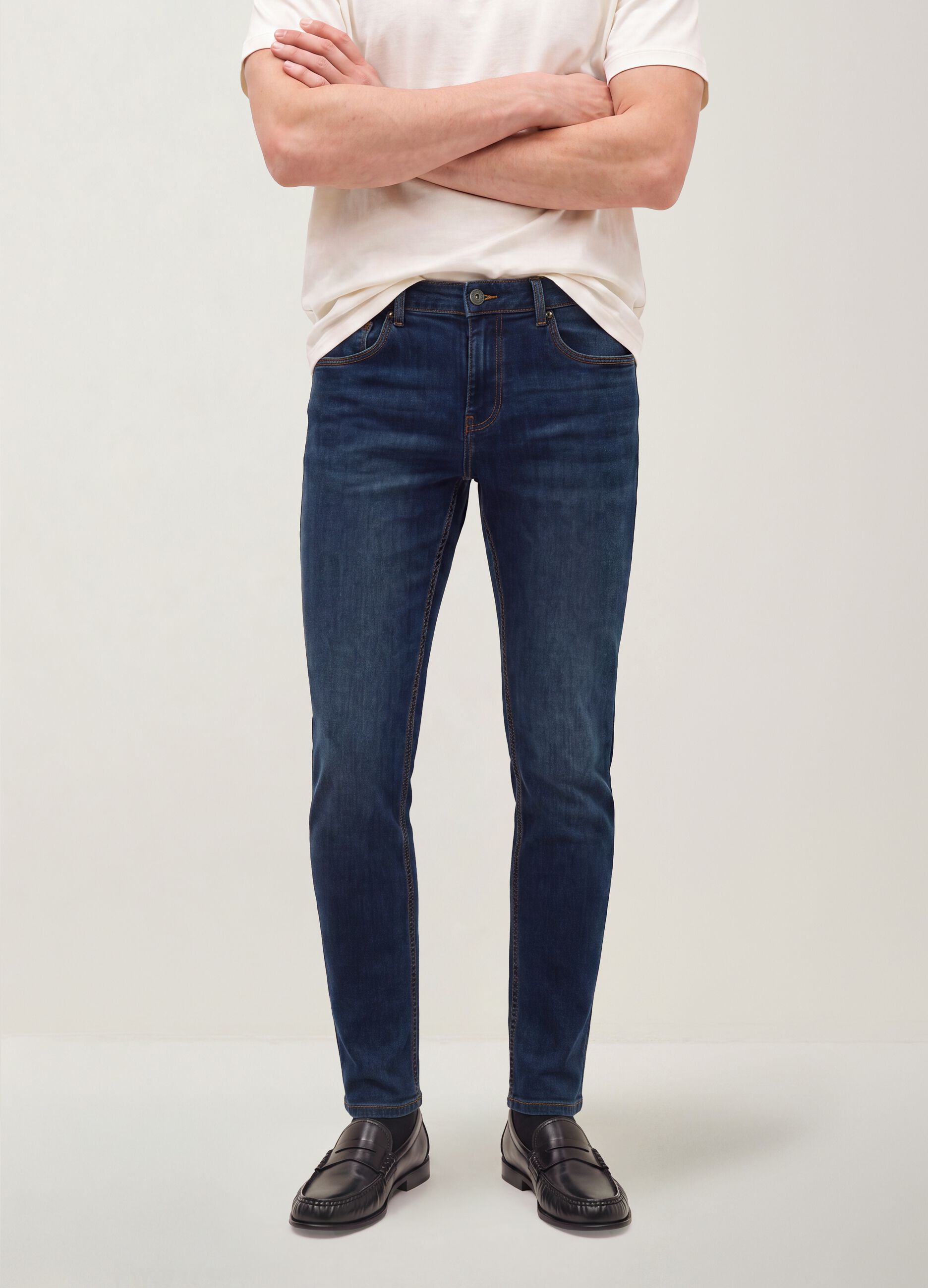 cal&ccedil;as de ganga skinny fit em algod&atilde;o el&aacute;stico