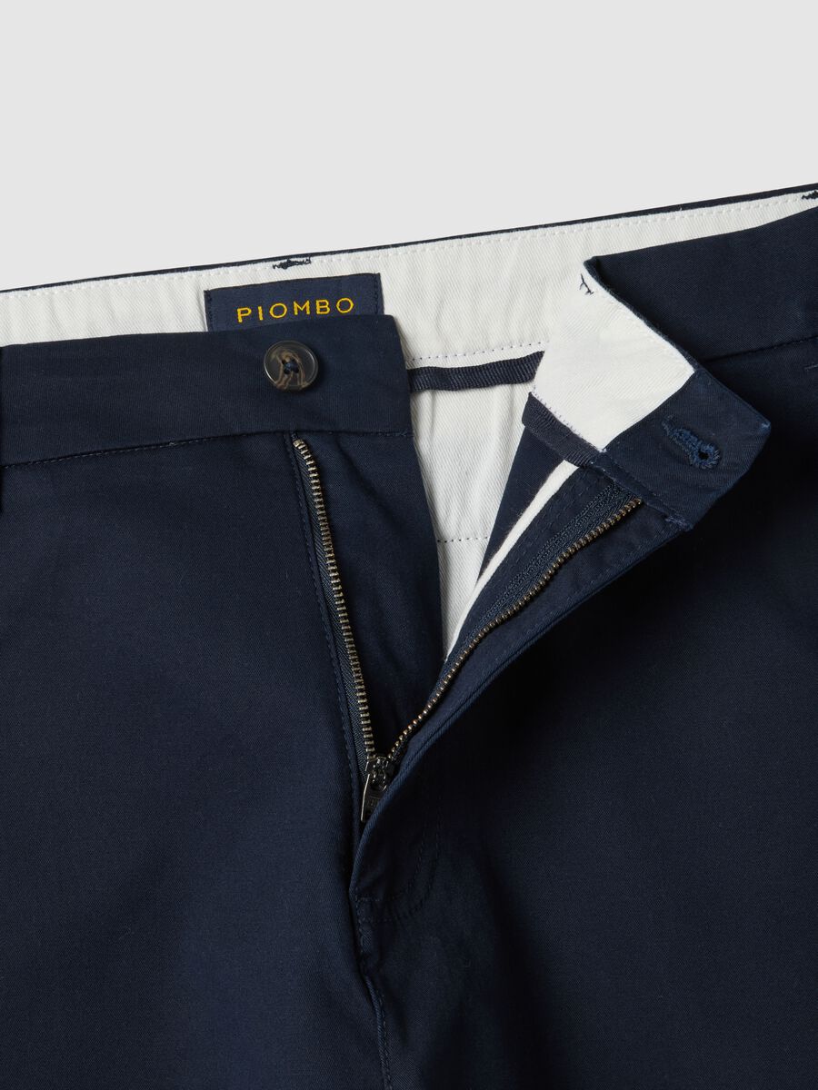Slim fit blue stretch cotton chinos_1