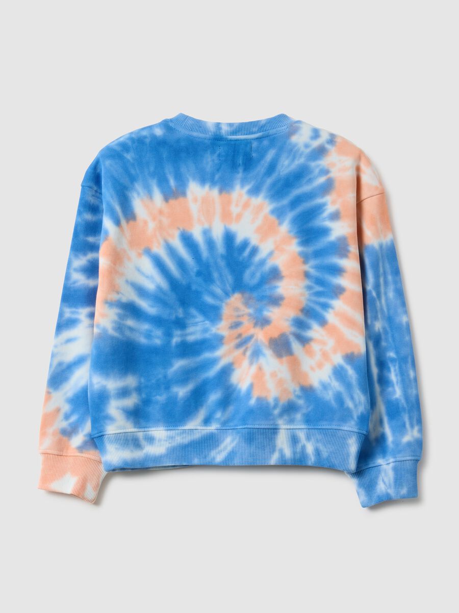 Girls' multicolour cotton-blend sweatshirt, regular fit with Tie-dye pattern_1