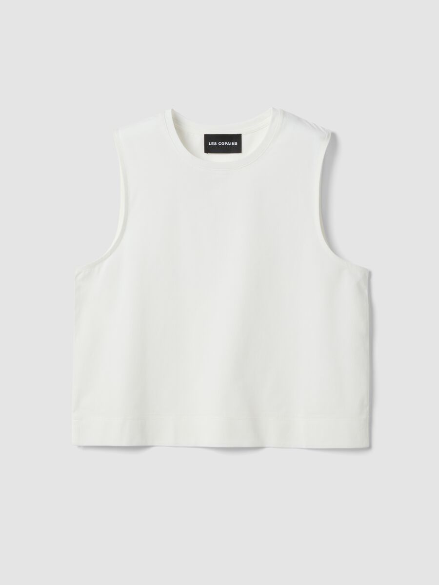 Wei&szlig;es Tanktop aus Baumwollmix_4