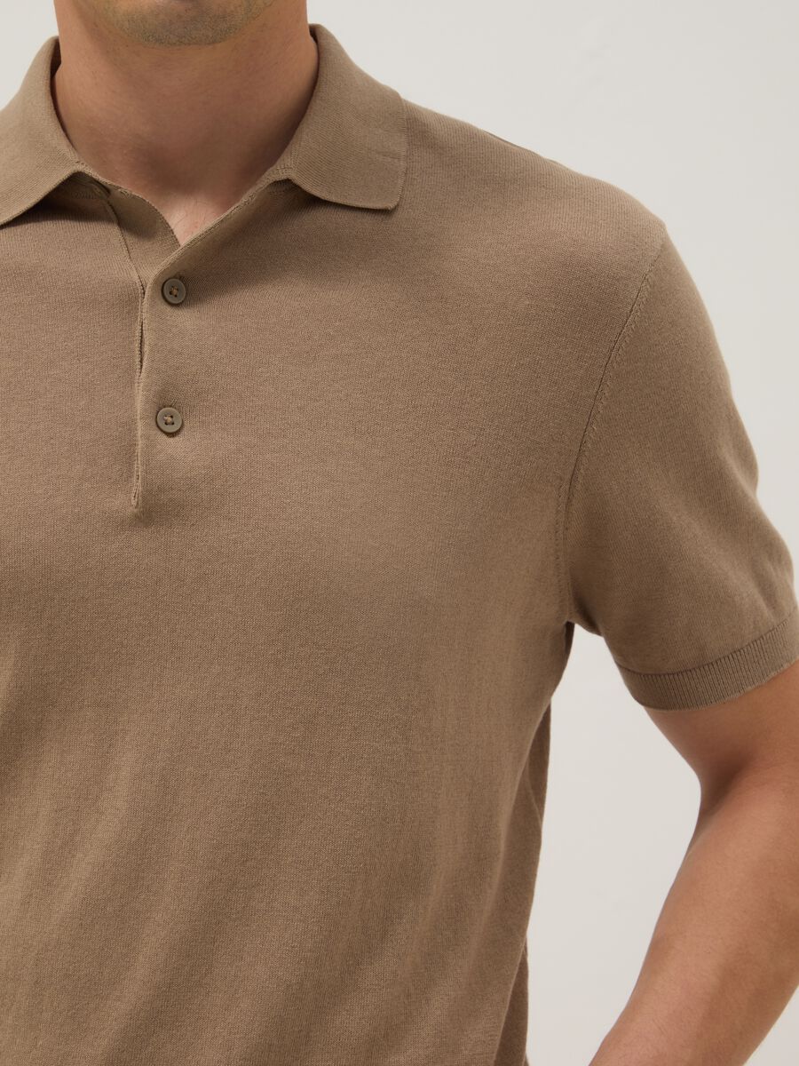 Beige pure cotton polo regular fit_4