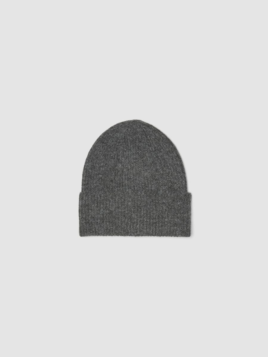 Dark grey stretch-wool beanie_0