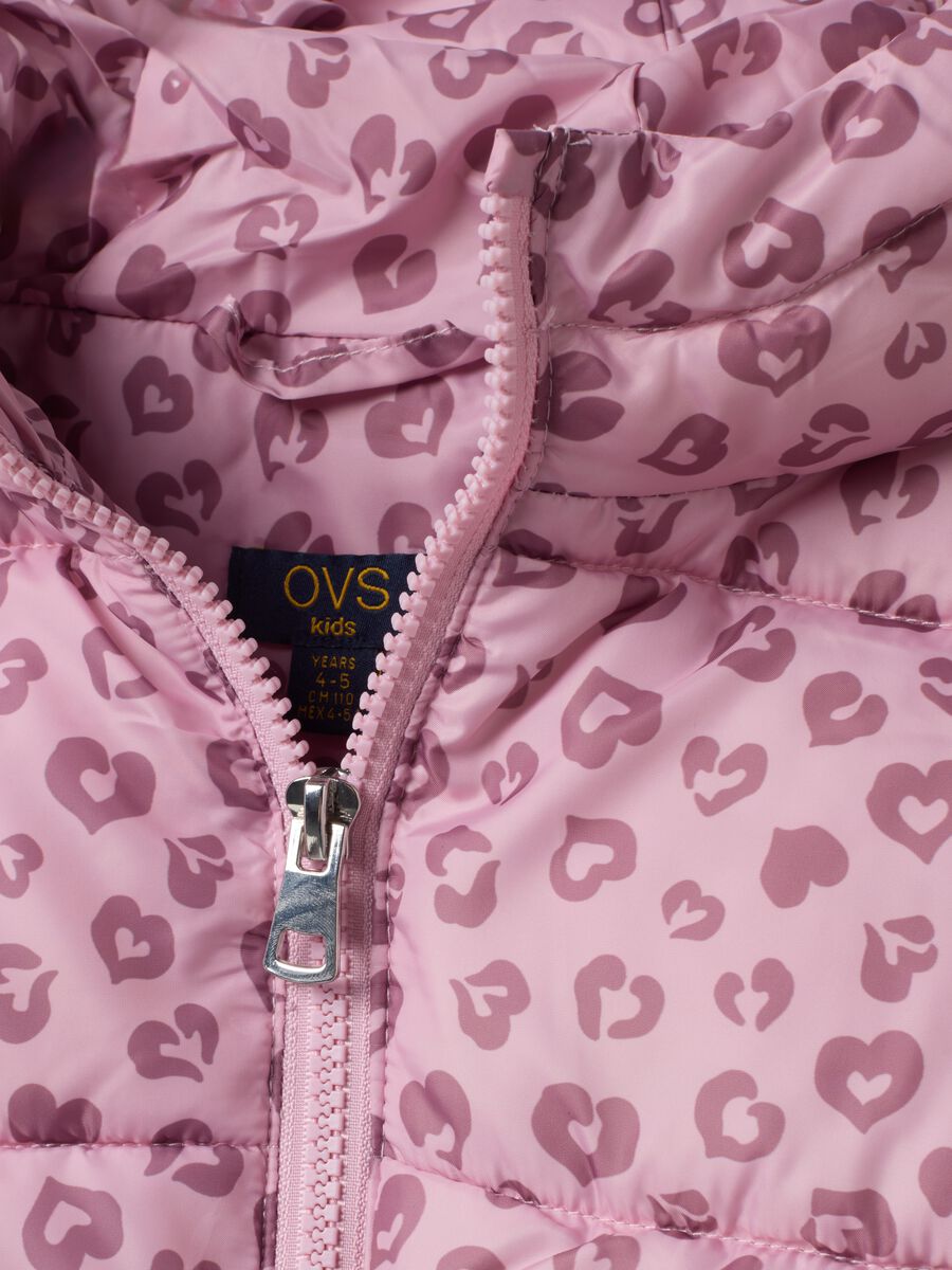 Pink hooded jacket with heart print, regular fit_2