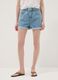 Light blue pure cotton denim shorts_1