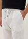 White cotton-linen blend pyjama trousers with relaxed fit_3