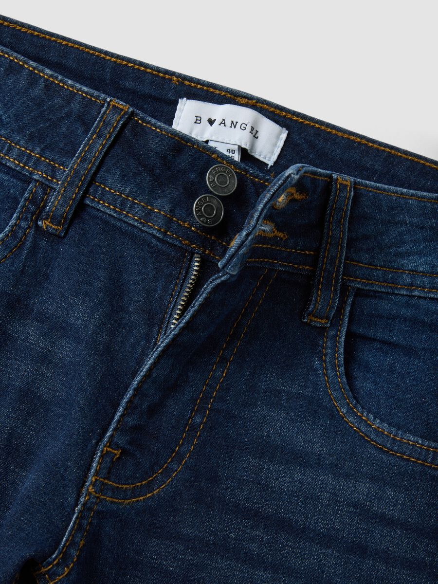Blue stretch-cotton flare jeans_6