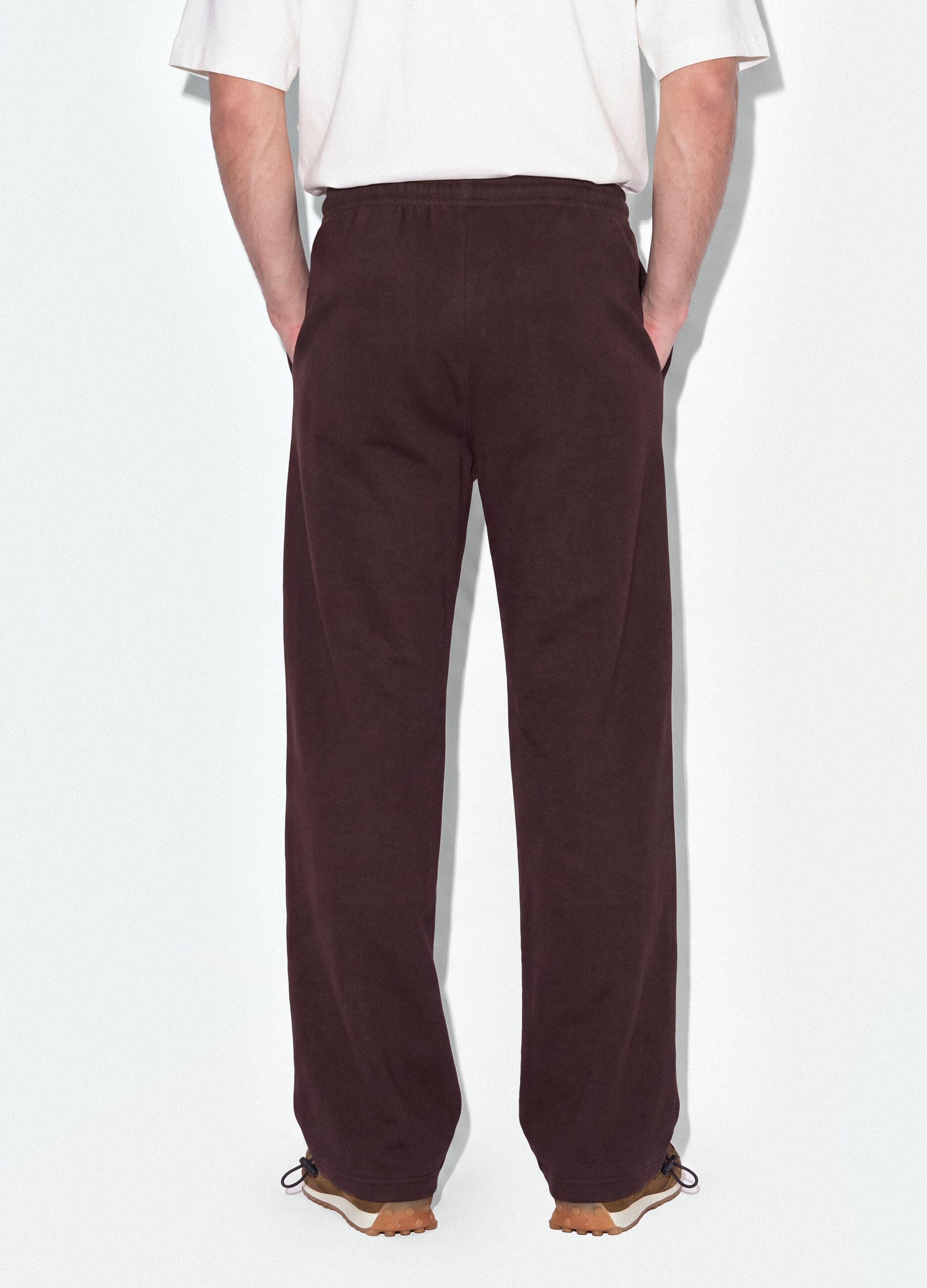 Braune Jogger aus reiner Baumwolle mit elastischem Bund, Oversize-Fit