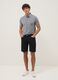 Blue pure cotton regular-fit five-pocket Bermuda shorts_0
