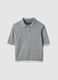 Grey viscose blend regular fit polo shirt_0