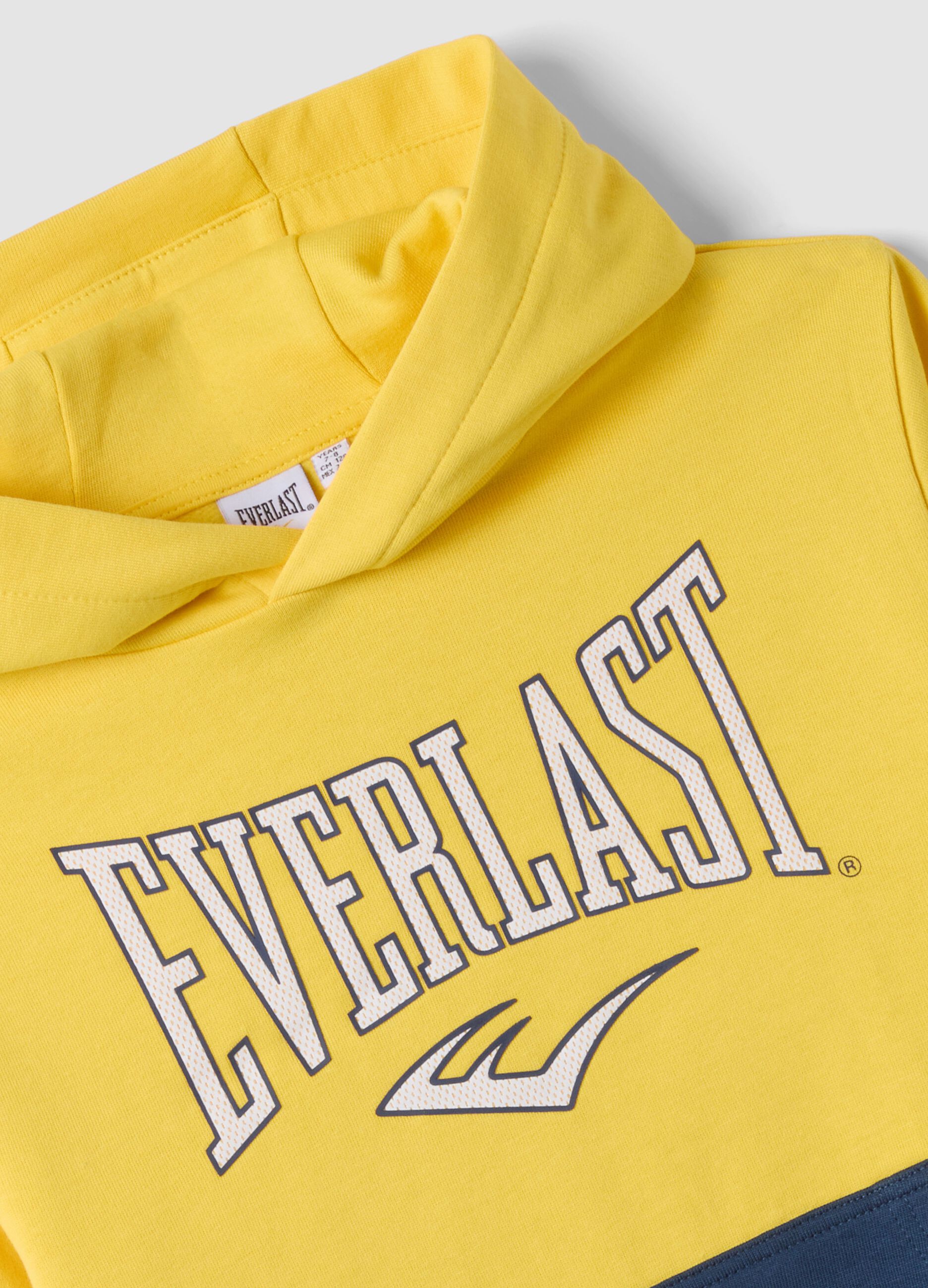 Gelber Regular-Fit Hoodie aus reiner Baumwolle mit Logo f&uuml;r Jungen