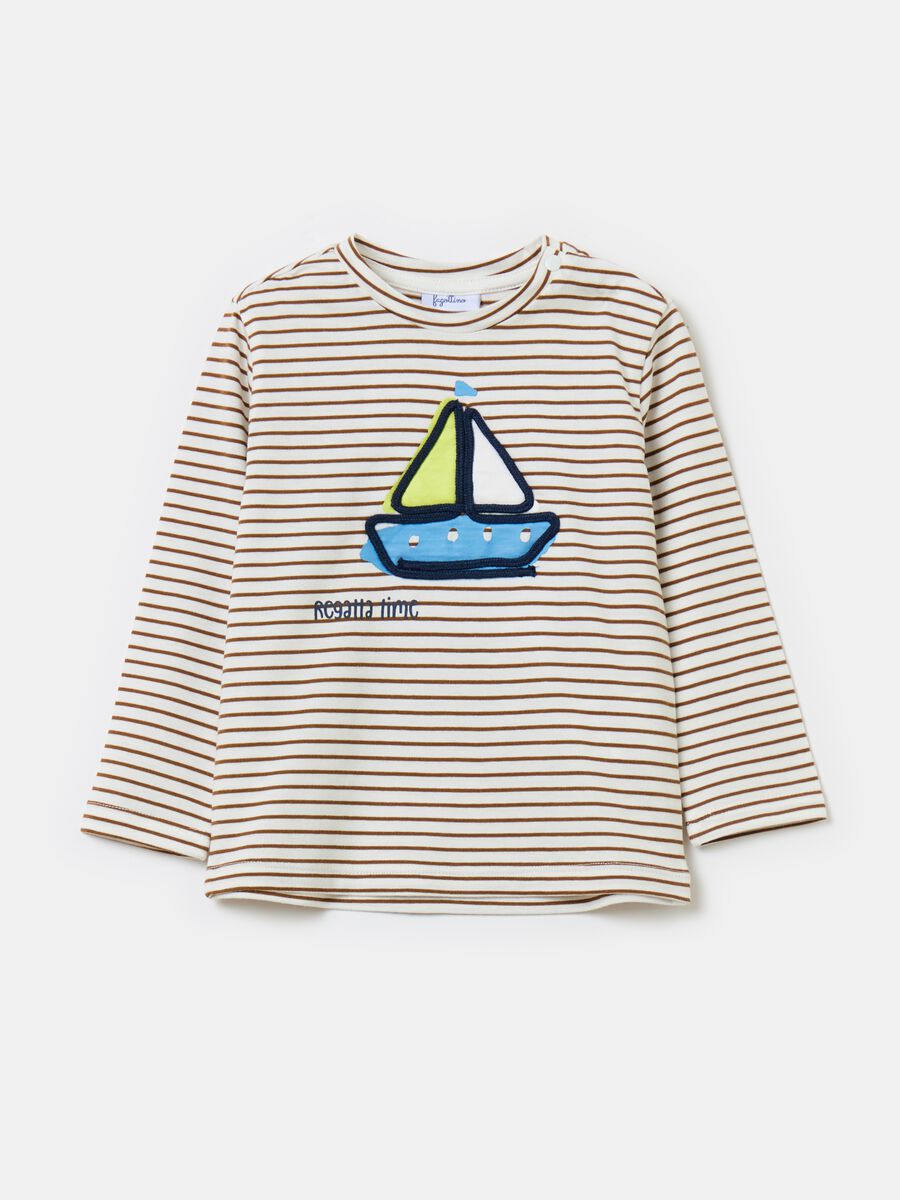 Long-sleeved T-shirt with striped pattern_0