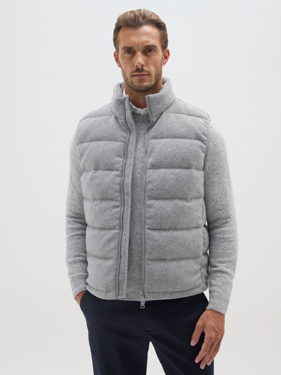 Grey padded gilet regular fit_0