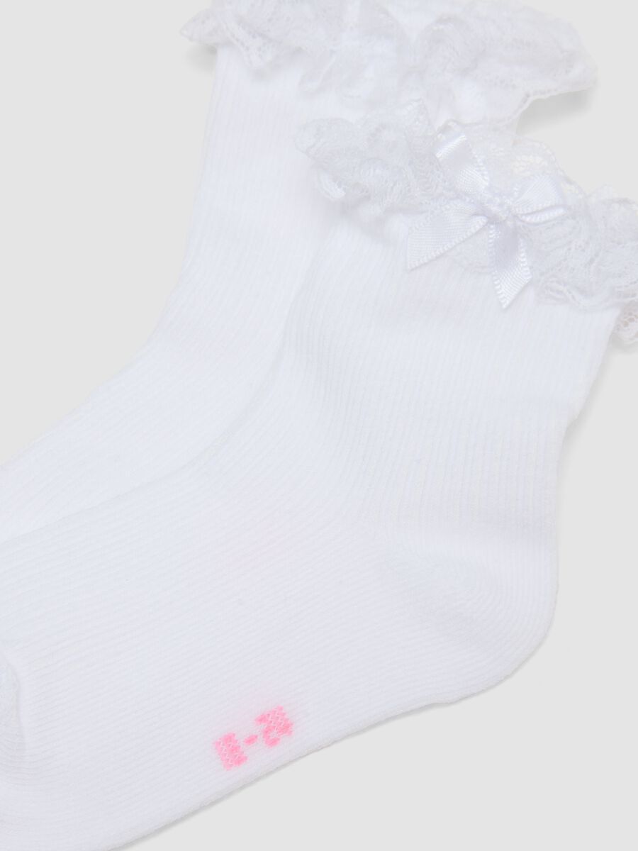 D&uacute;o de calcetines cortos multicolor en mezcla de algod&oacute;n para ni&ntilde;a con volantes_2